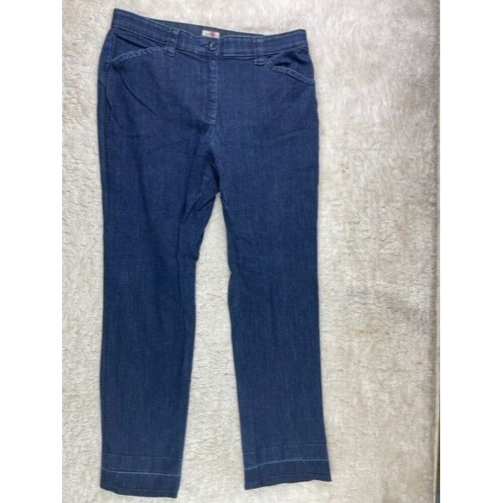 L L Bean Size 14 Pet Petite Womens Jeans Classic Fit Stretch High Rise Dark Wash